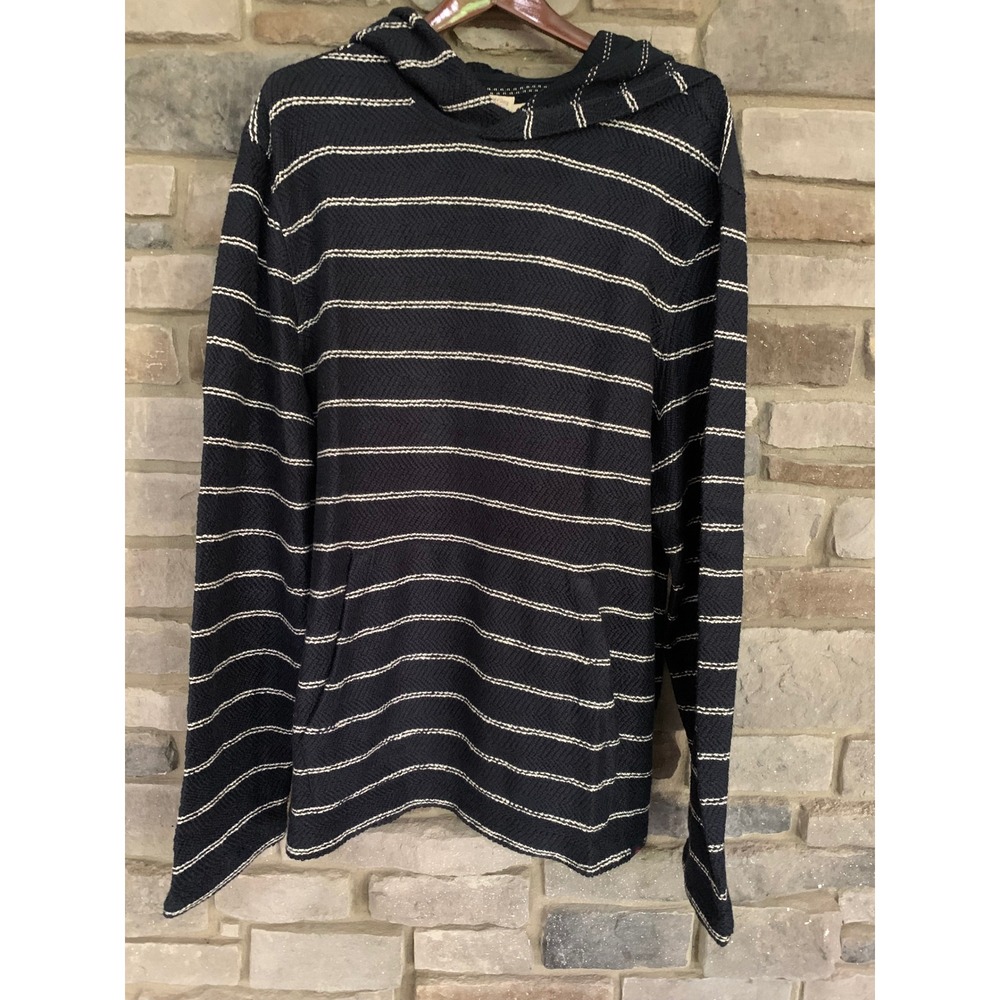Faherty Brand Luxe Mens XL Organic Fisherman Cotton Striped Nautical Hoodie